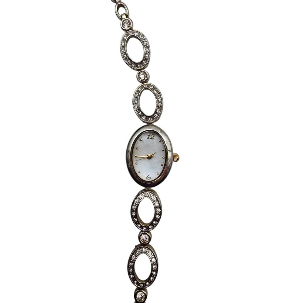 Christian Benet Watch Womens Gold Toned Bracelet Band Analog Rhinestones Crystal